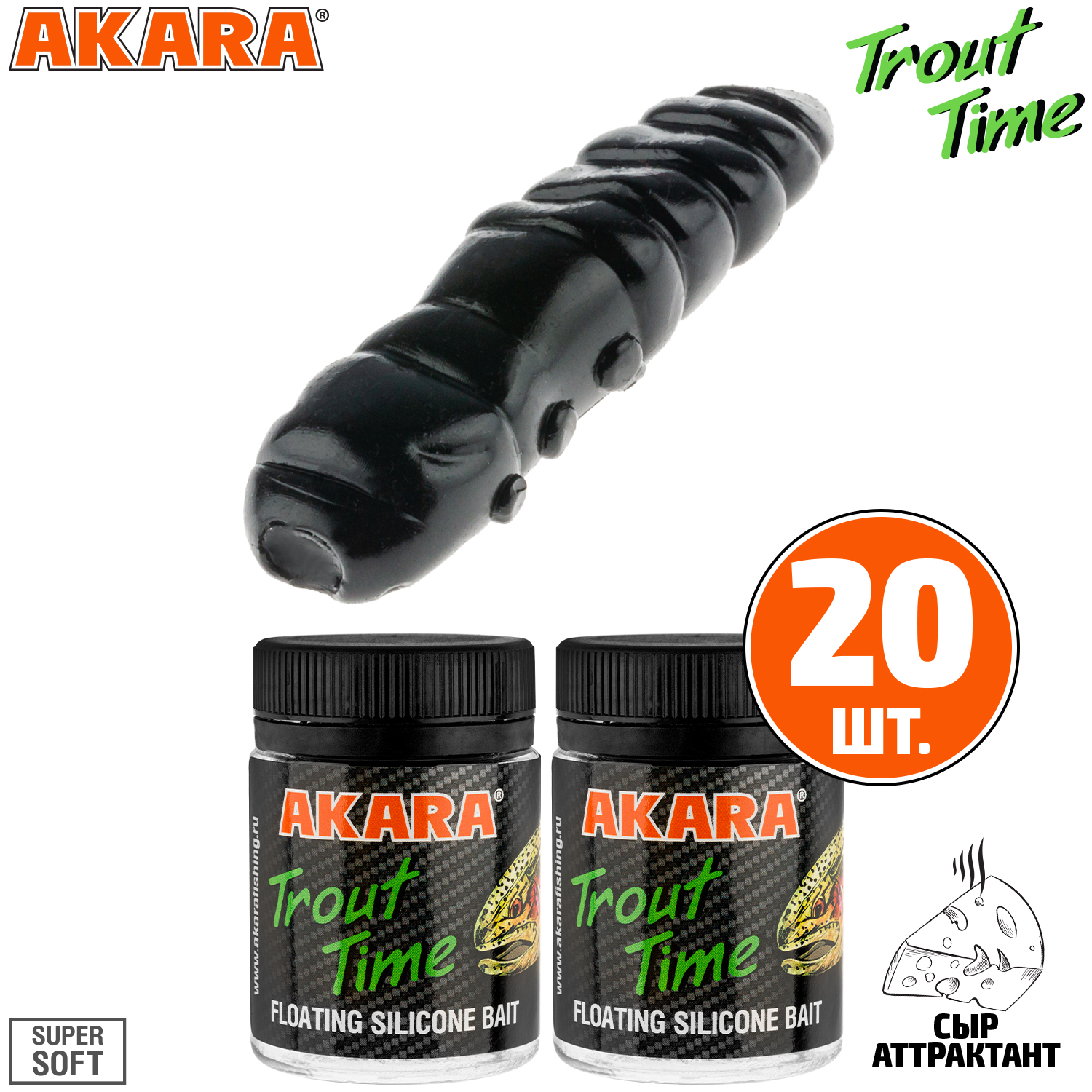 

Силиконовая приманка Akara Trout Time TERMITE 1,5 Cheese 422 (20 шт.), TERMITE 1,5 Сыр