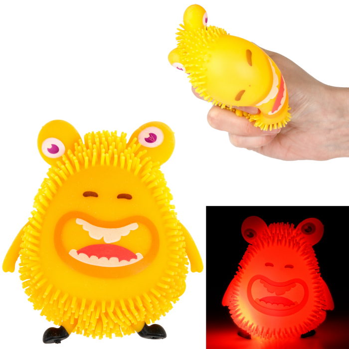 Игрушки-антистресс 1toy Йо-Ёжики, жёлтый Монстр 10 см, со светом игрушка мяч антистресс сквиш жми мни тяни эластичный желтый