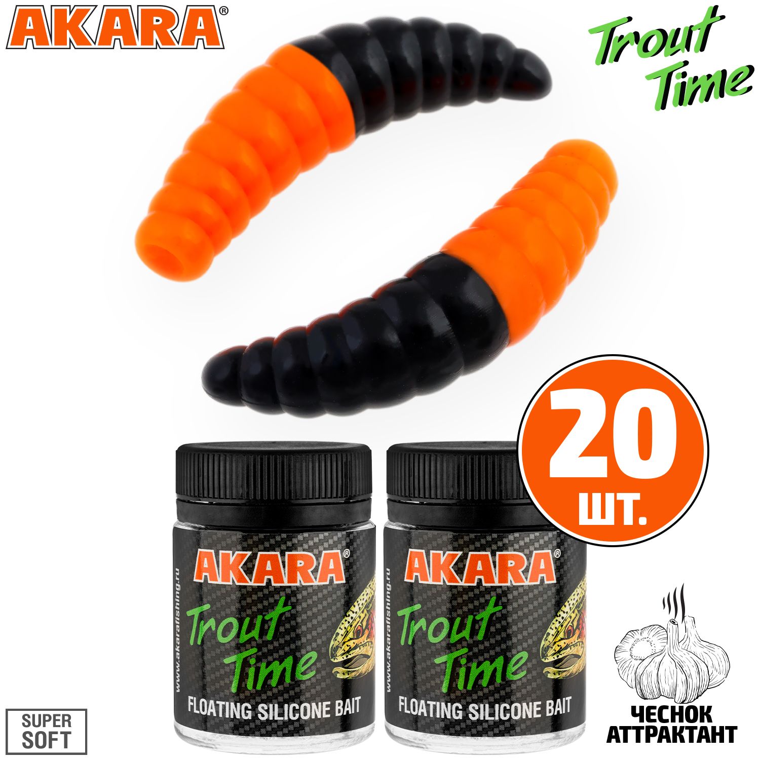 

Силиконовая приманка Akara Trout Time MAGGOT 1,6 Cheese 468 (20 шт.), MAGGOT 1,6 Сыр