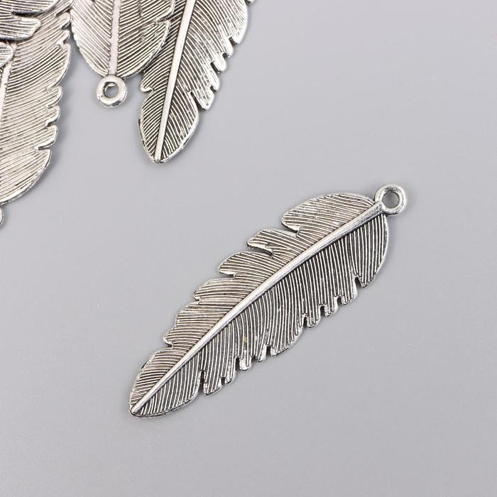 

Декор металл "Пёрышко" 4,5х1,5 см, Серебристый