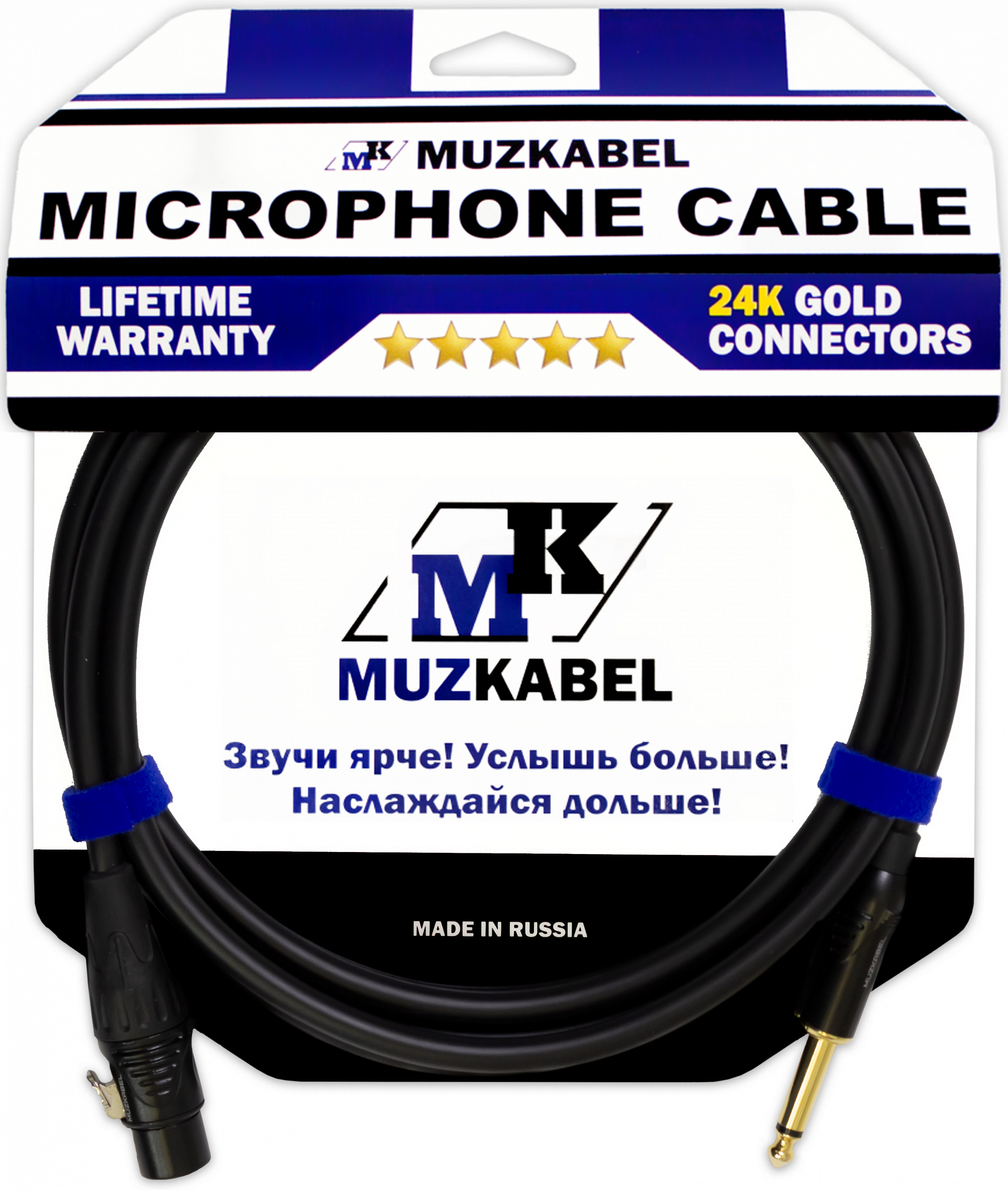 фото Микрофонный кабель muzkabel txjik3 - 1 метр, xlr (мама) - jack