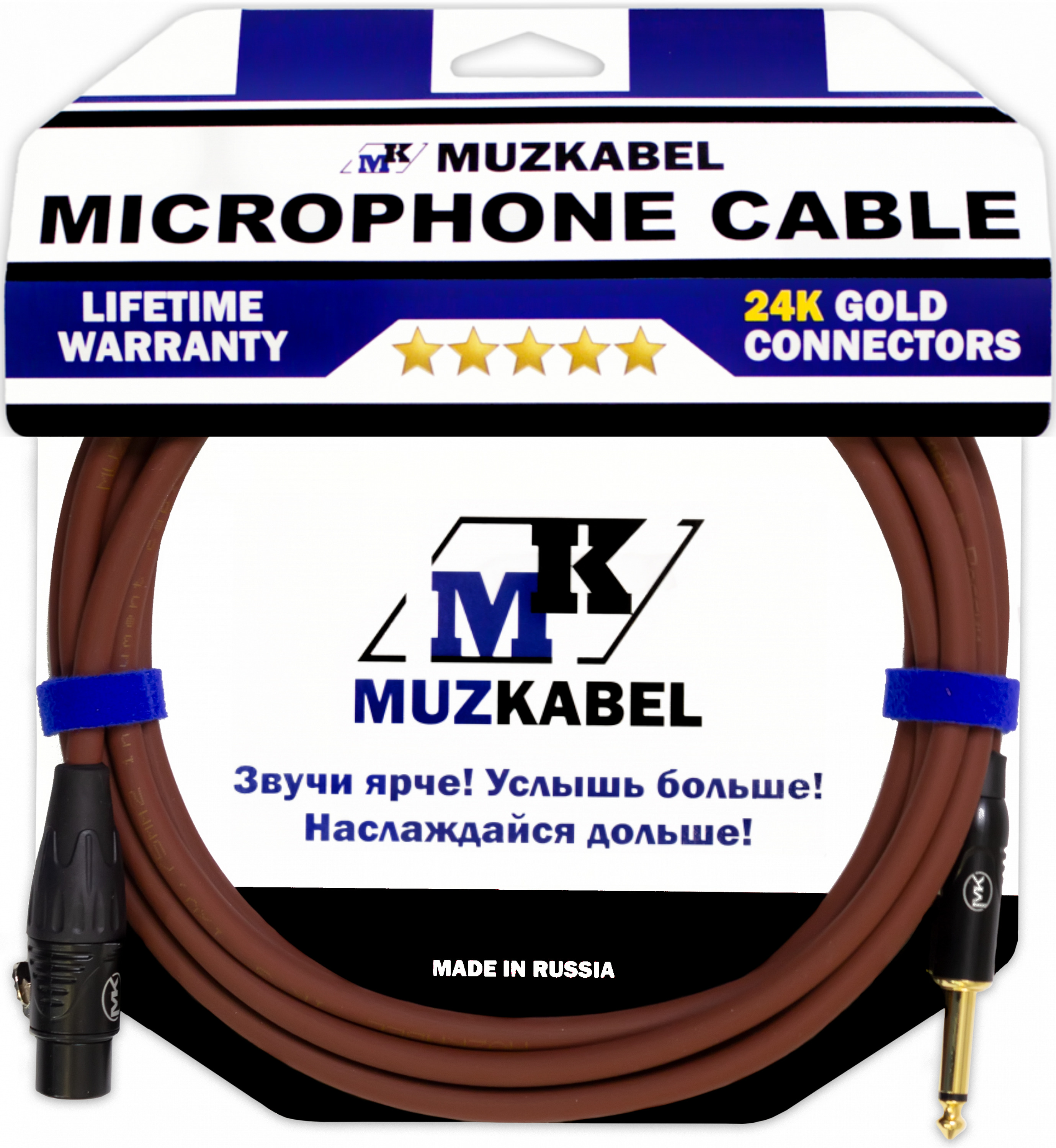 Микрофонный кабель MUZKABEL TXJIK3R - 6 метров, XLR (МАМА) - JACK