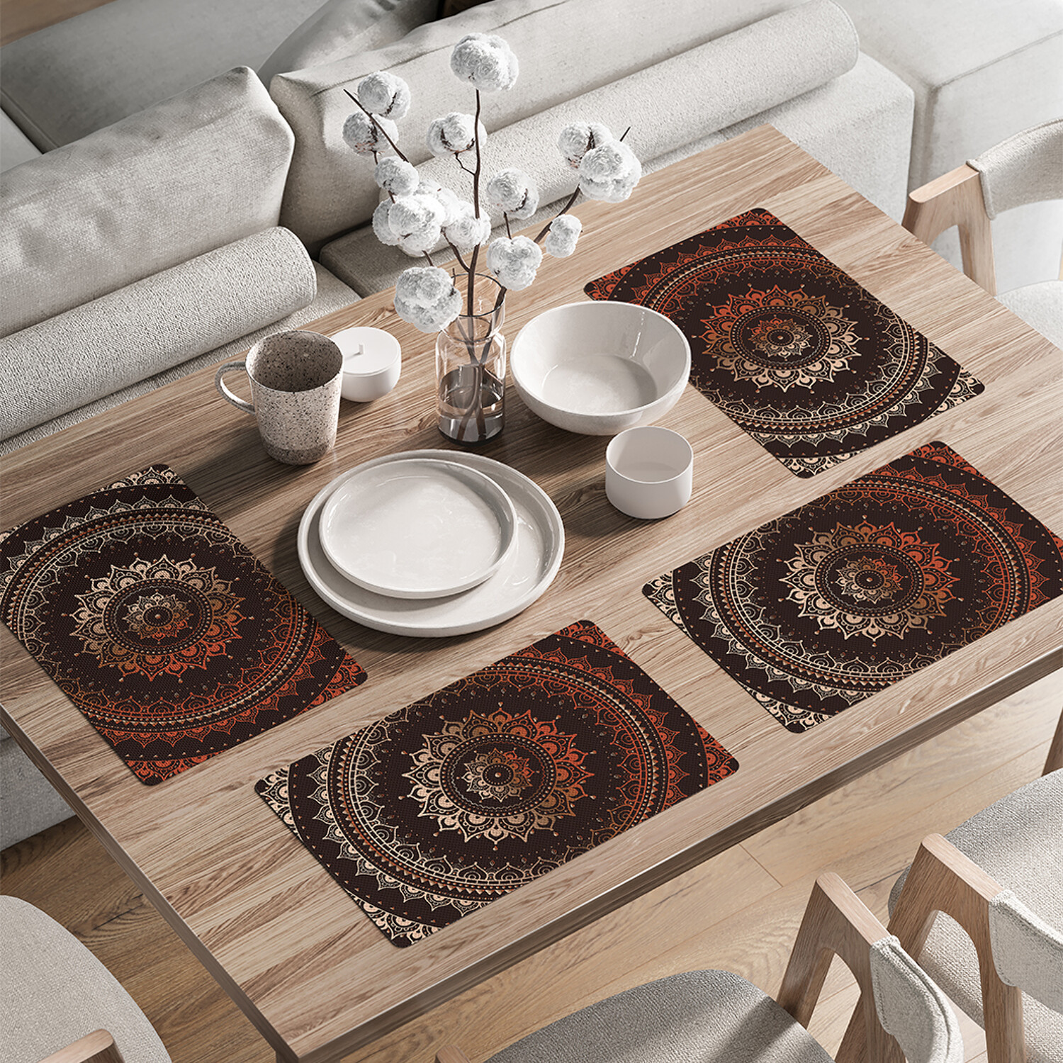 

Комплект тканевых салфеток JoyArty Дорогой градиент для сервировки стола 46x30 см, 4шт, Коричневый, Дорогой градиент