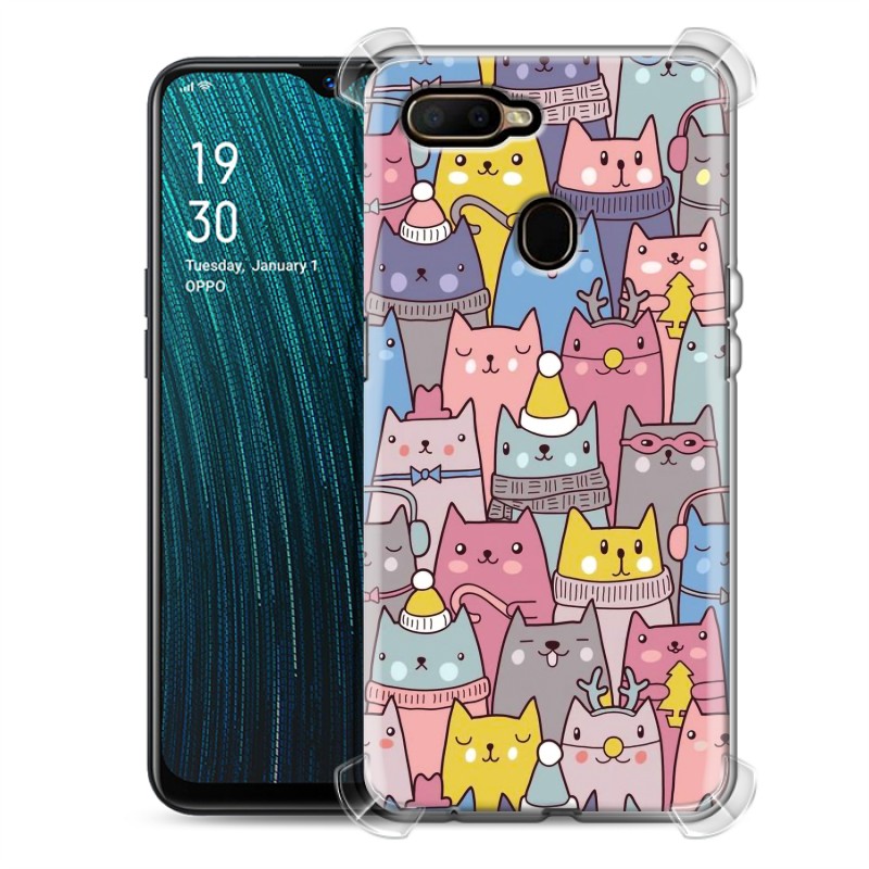 фото Дизайнерский силиконовый с усиленными углами чехол для oppo ax7 / oppo a5s / oppo a12 коты 100gadgets