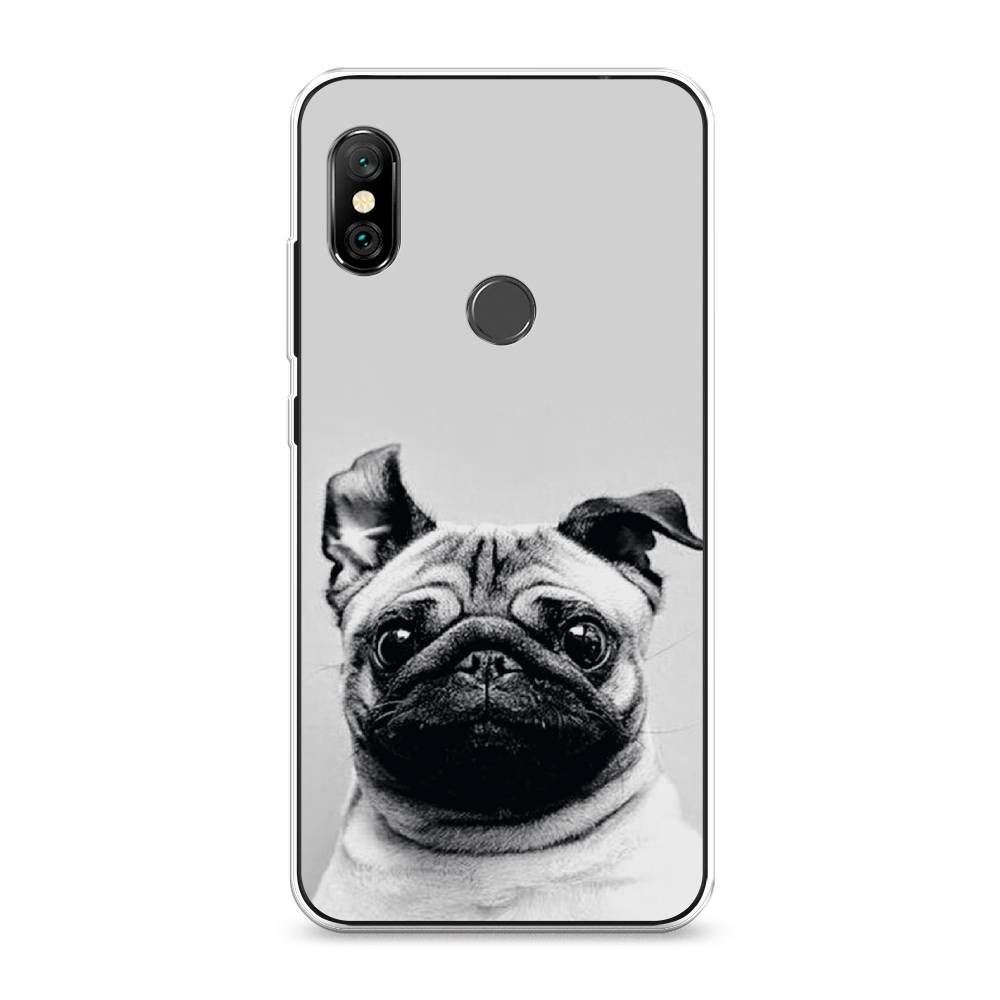 фото Силиконовый чехол "ушастый мопс" на xiaomi redmi note 6 pro awog