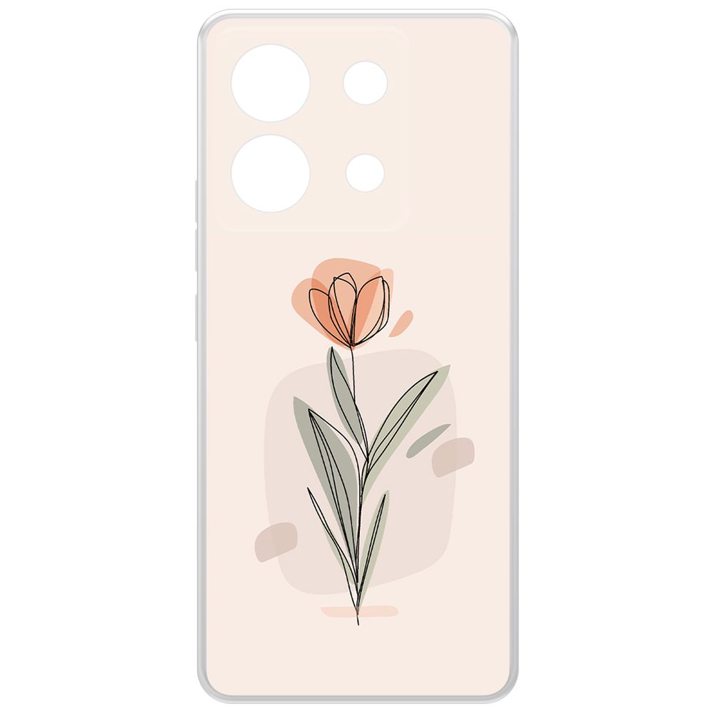 

Чехол-накладка Krutoff Clear Case Тюльпан для Xiaomi Redmi Note 13 Pro 5G, Прозрачный
