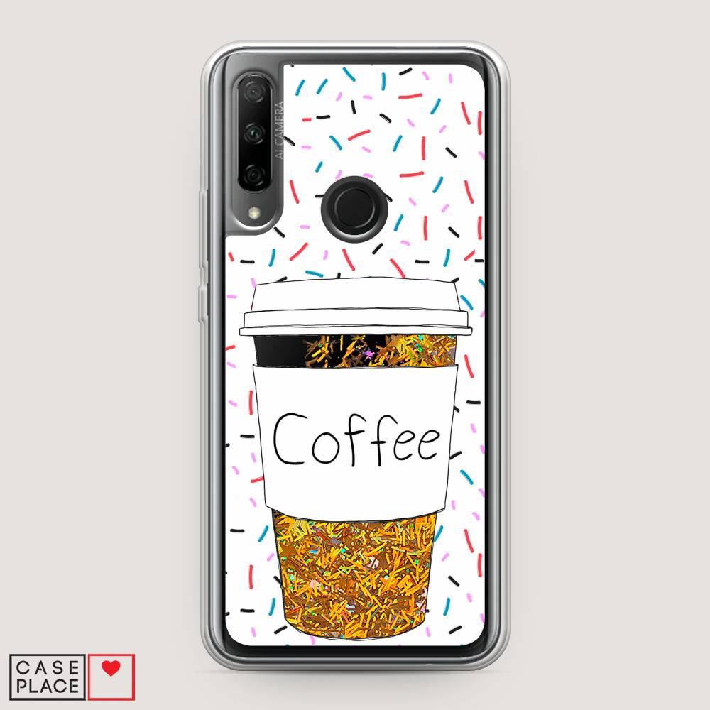 фото Чехол awog "coffee прозрачный стакан" для honor 9x premium