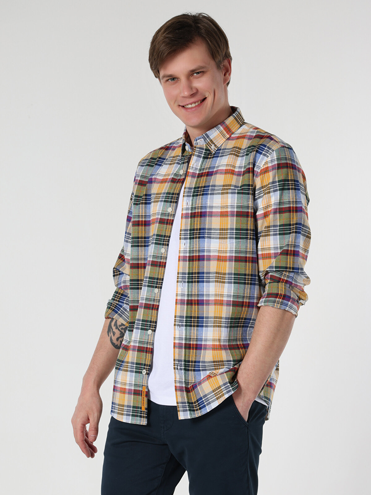 Рубашка мужская Colin's CL1063202_Q1.V1 разноцветная M