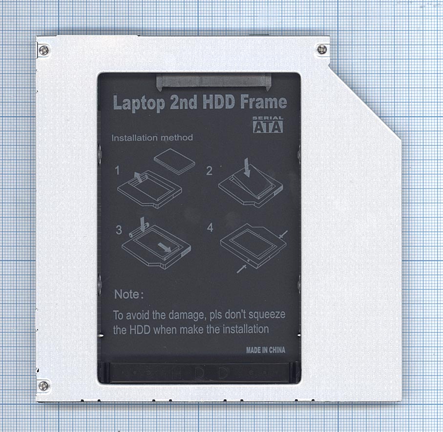 

Переходник дополнительного HDD кредл в отсек CD/DVD IDE 9.5 mm
