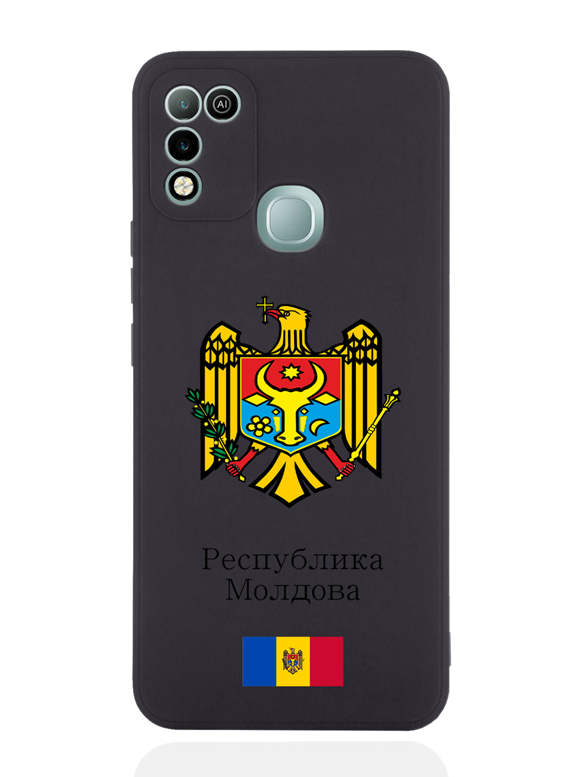 

Чехол SignumCase для Infinix Hot 11 Play Герб Республики Молдова/Герб Молдавии черный, Разноцветный