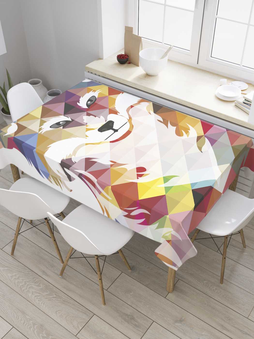 

Скатерть прямоугольная JoyArty "Мозаичная лисица" из сатена, 180x145 см, Розовый, Мозаичная лисица