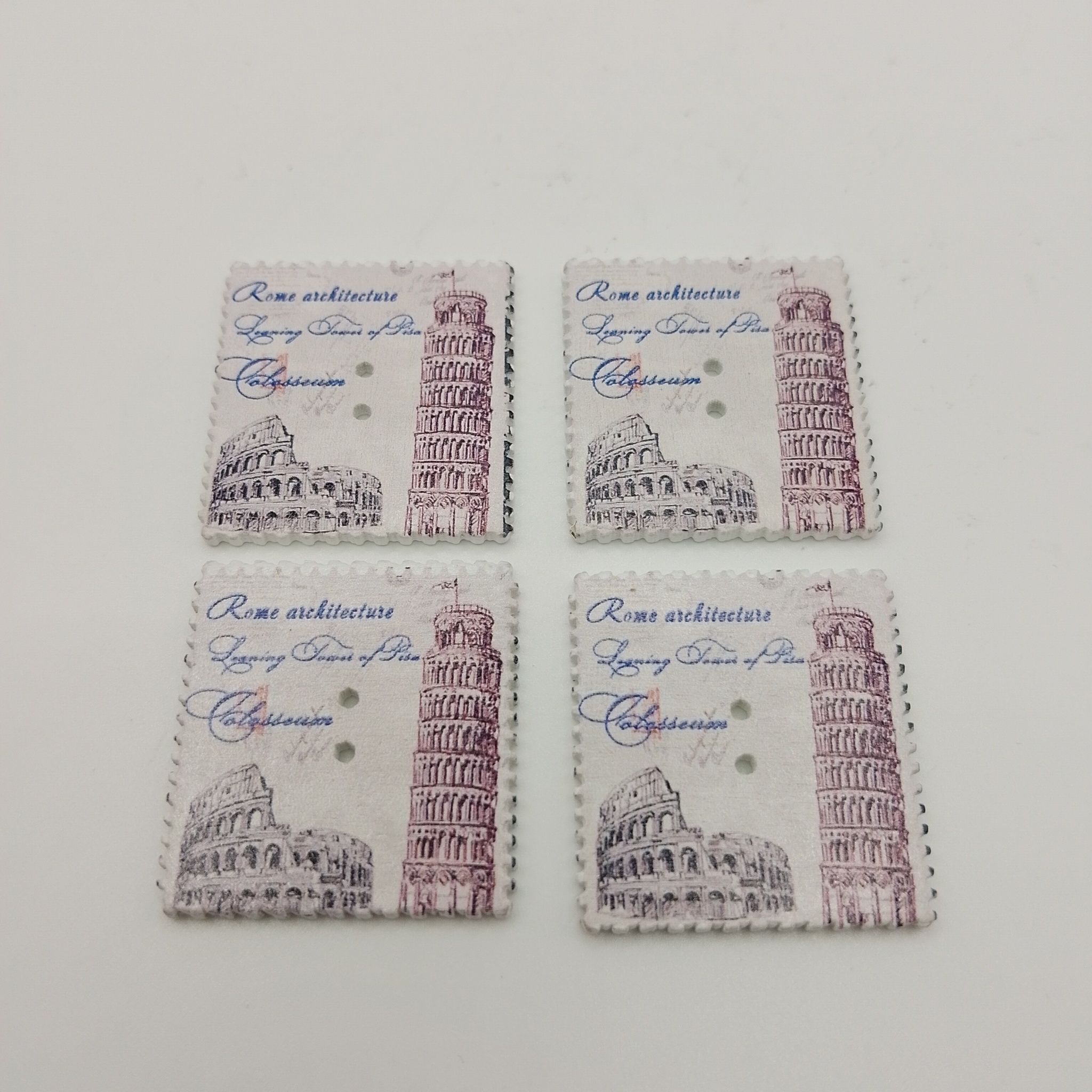 

Пуговицы Почтовая марка-2 дерево hm-1048а, 4шт