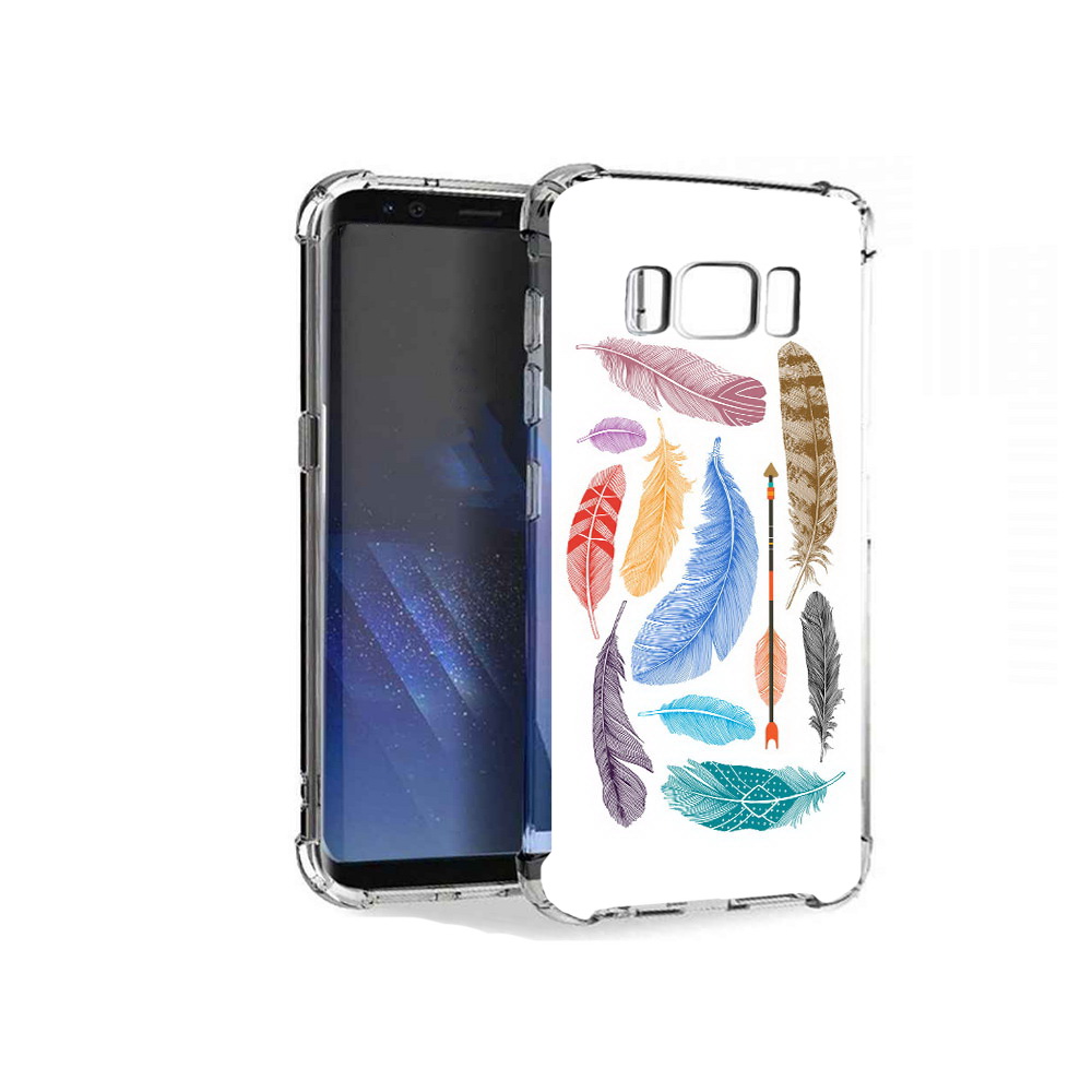 

Чехол MyPads Tocco для Samsung Galaxy S8+ разноцветные перья, Tocco