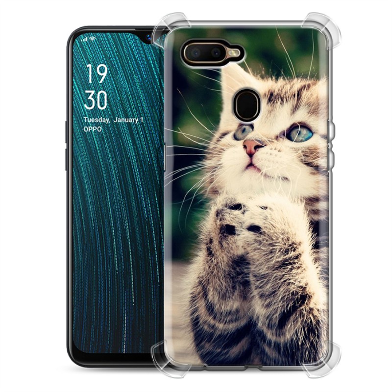 фото Дизайнерский силиконовый с усиленными углами чехол для oppo ax7 / oppo a5s / oppo a12 котя 100gadgets