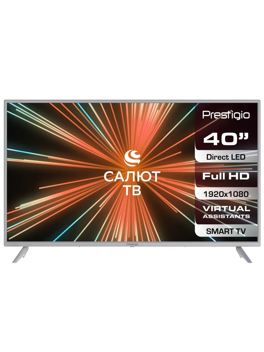 фото Led телевизор full hd prestigio ptv40ss07y_cis_ml top sber tv silver с «салют тв»