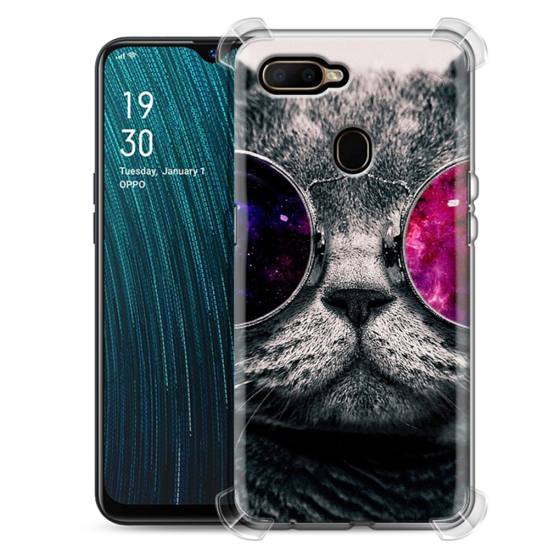 фото Дизайнерский силиконовый с усиленными углами чехол для oppo ax7 / oppo a5s / oppo a12 неон 100gadgets