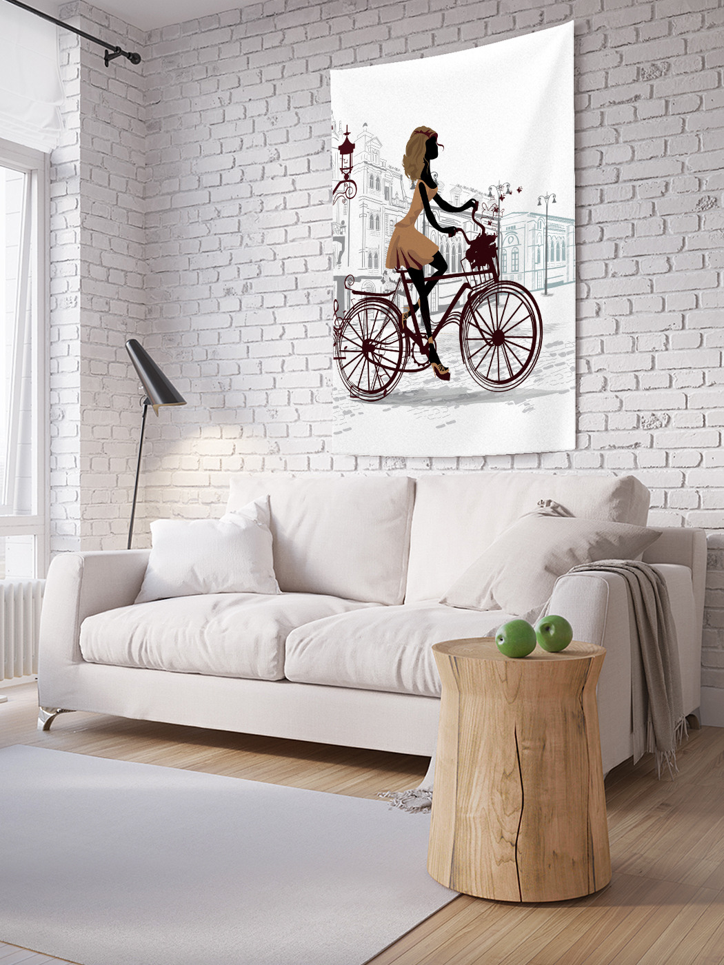 

Вертикальное фотопанно на стену JoyArty Велосипедистка на мостовой 150x200 см, Велосипедистка на мостовой