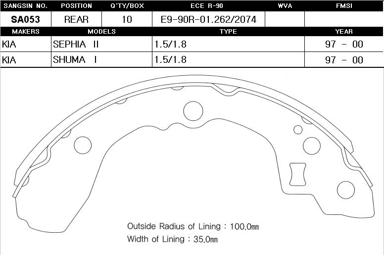 

Колодки барабанные з.\ Kia Shuma 1.5-1.8 97> HI-Q SA053SNS =4060 00