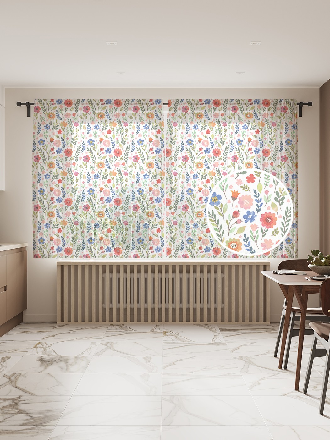 

Фототюль JoyArty "Полевое разнообразие" 145x180см, 2 полотна, лента, 50 крючков, Полевое разнообразие