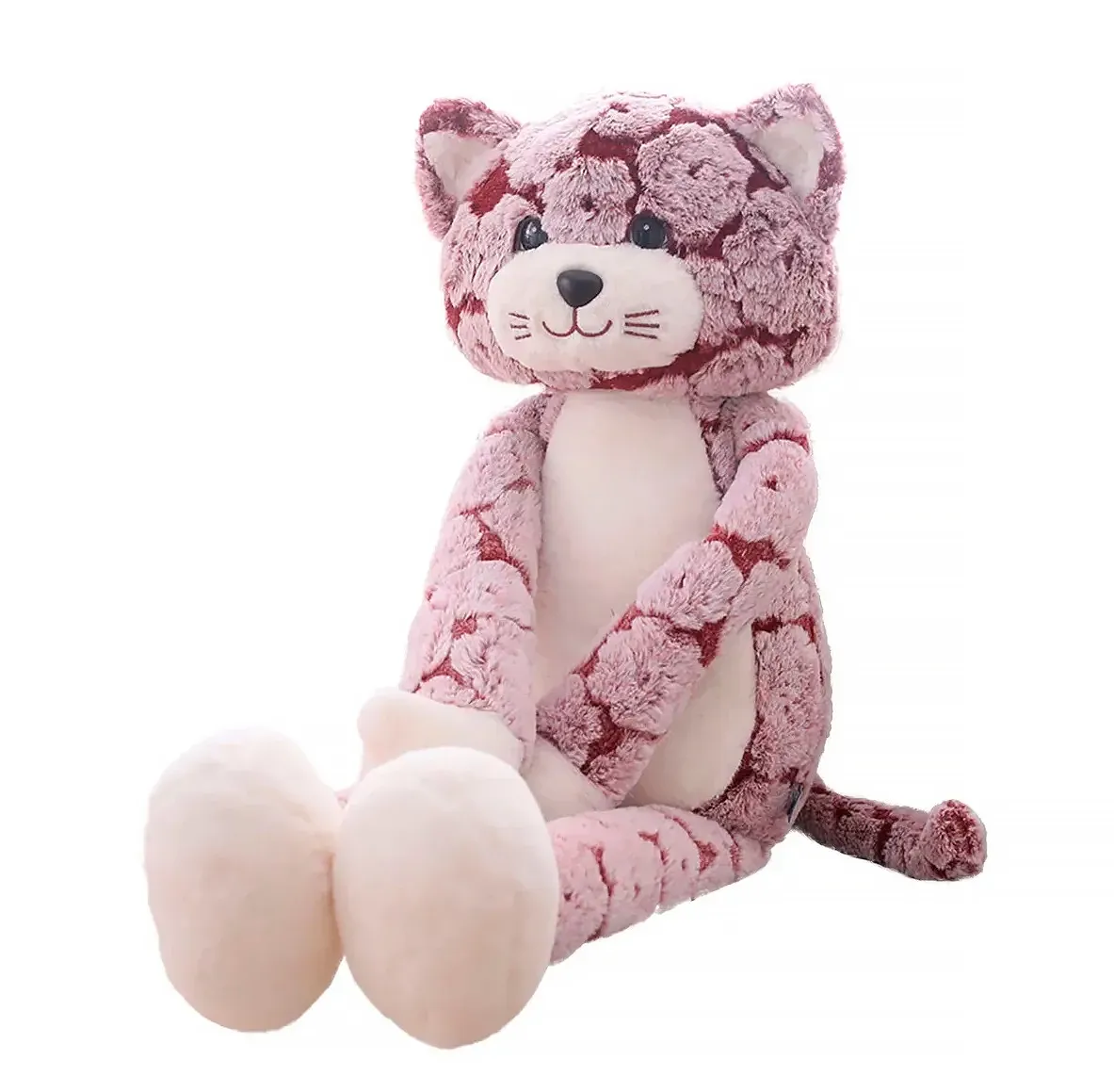 

Мягкая игрушка WellyWell Кот с длинными лапками бордовый 70см, Cat_Paws_Bordo