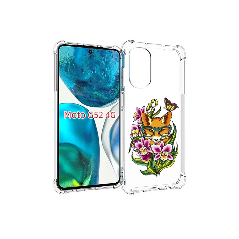 

Чехол MyPads Лиса в цветах для Motorola Moto G82 / Moto G52, Прозрачный, Tocco