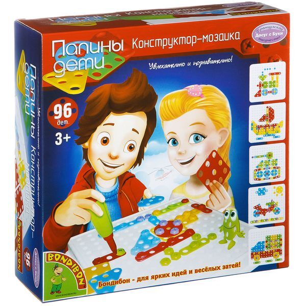 

Конструктор-мозаика 96 дет., Воndibon, серия Папины дети, ВОХ 25,5х7,8х25,5 см.