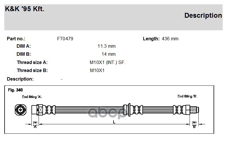 

Шланг Тормозной K&K Ft0479 Bmw X5 07- Rear 34306853744 K&K арт. FT0479