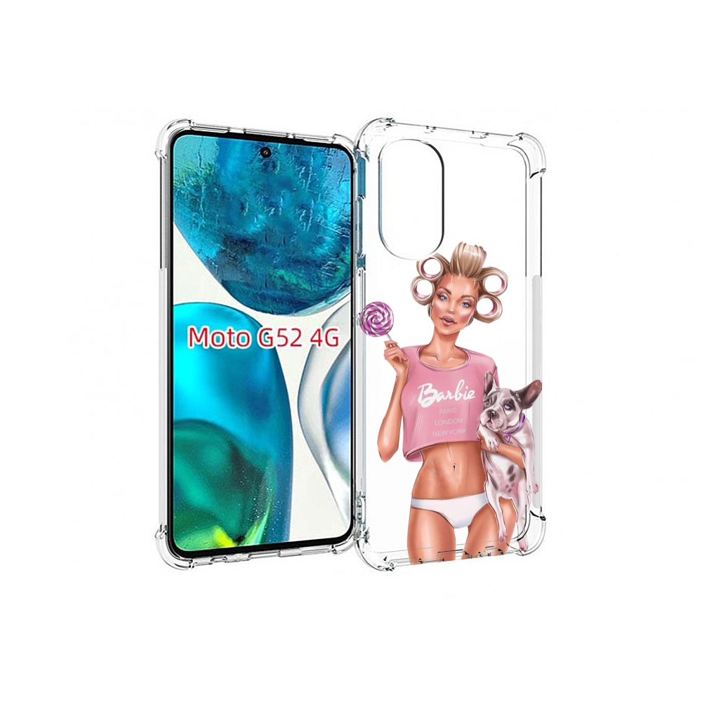 

Чехол MyPads Барби-с-собачкой женский для Motorola Moto G82 / Moto G52, Прозрачный, Tocco