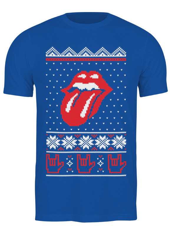 

Футболка мужская Printio The rolling stone christmas sweater синяя 2XL, Синий, The rolling stone christmas sweater