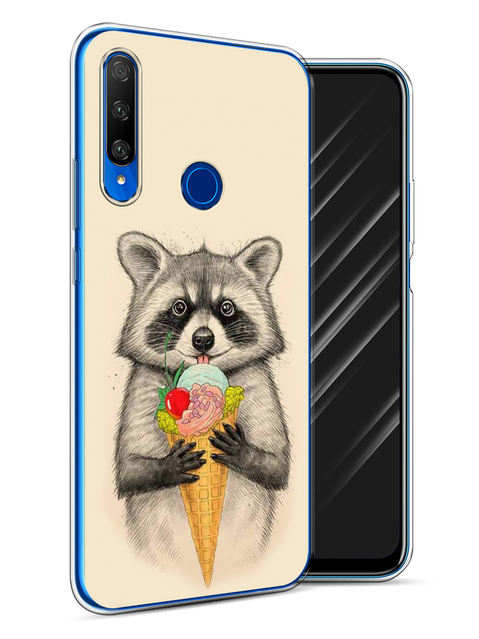 

Чехол Awog на Honor 9X Premium "Енот с мороженым", Разноцветный, 610650-10