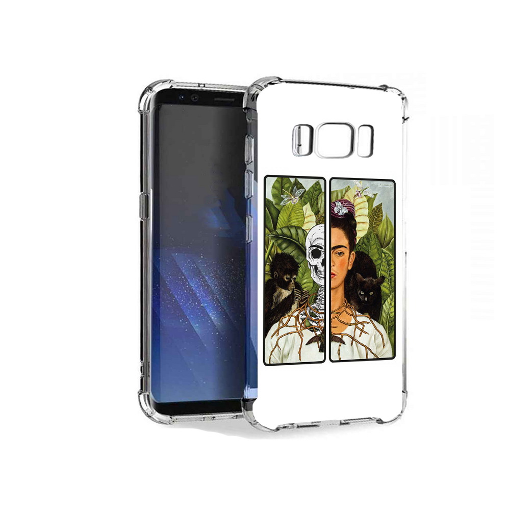 

Чехол MyPads Tocco для Samsung Galaxy S8+ сдвоенная картинка девушка скелет, Tocco