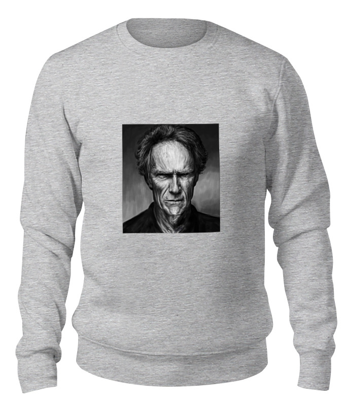 

Свитшот унисекс Printio Клинт иствуд / clint eastwood серый L, Клинт иствуд / clint eastwood