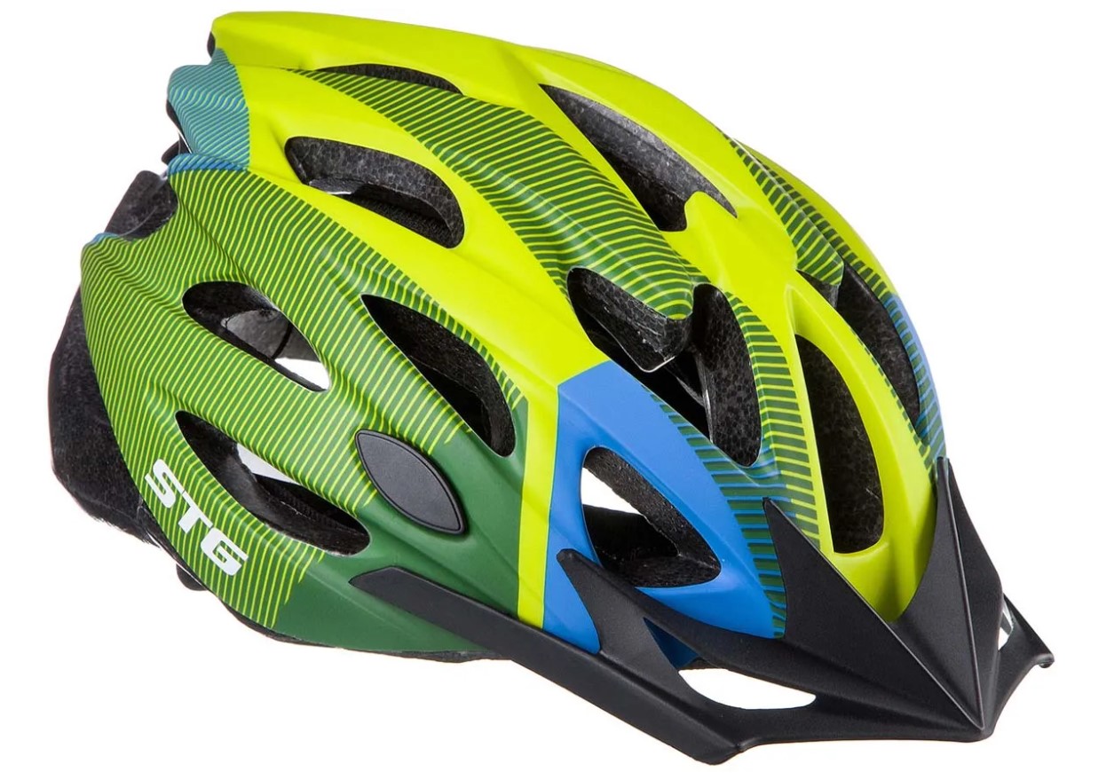 Велосипедный шлем STG MV29-A, green/blue/black, M INT