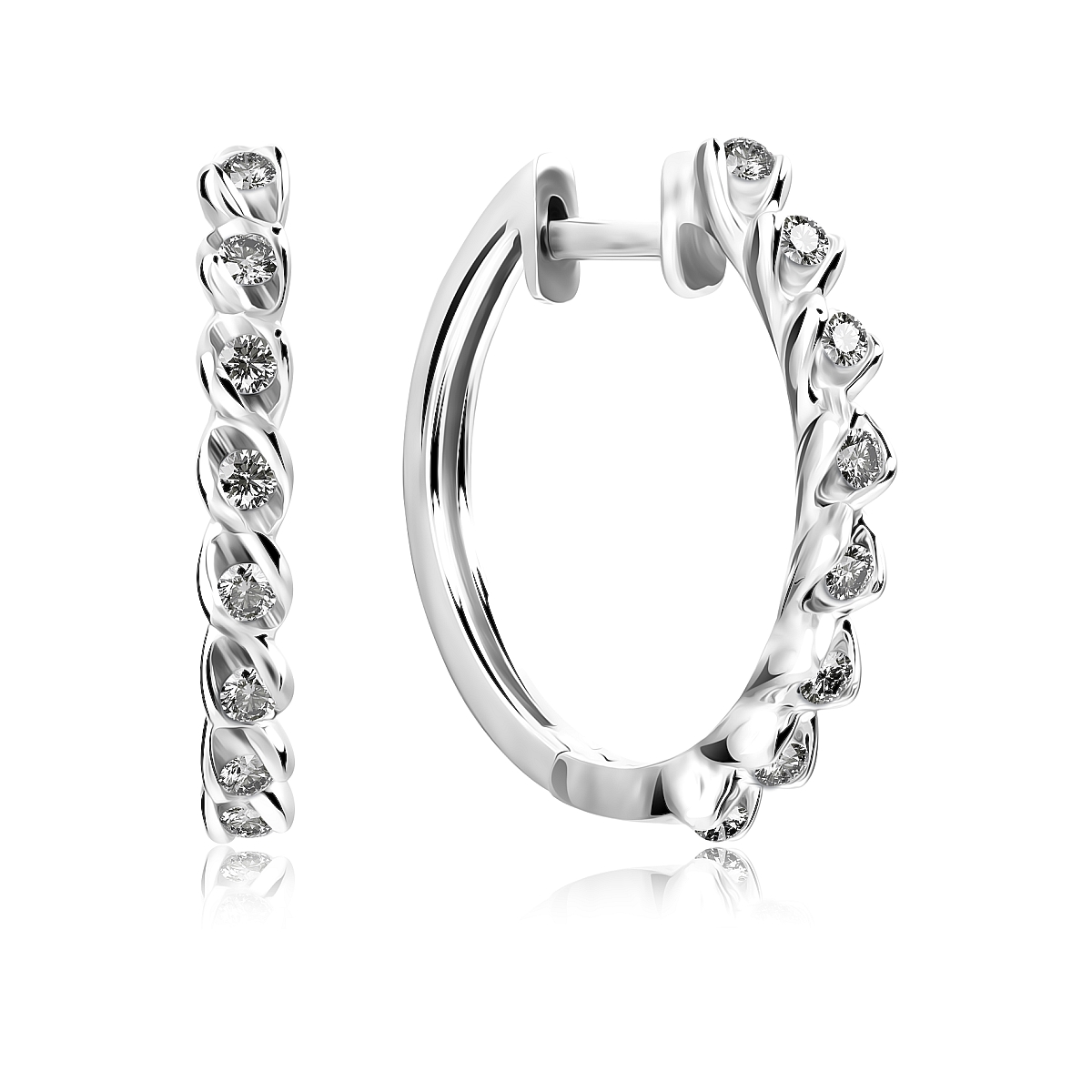 

Серьги конго из серебра VALTERA 91615, циркон, 091615