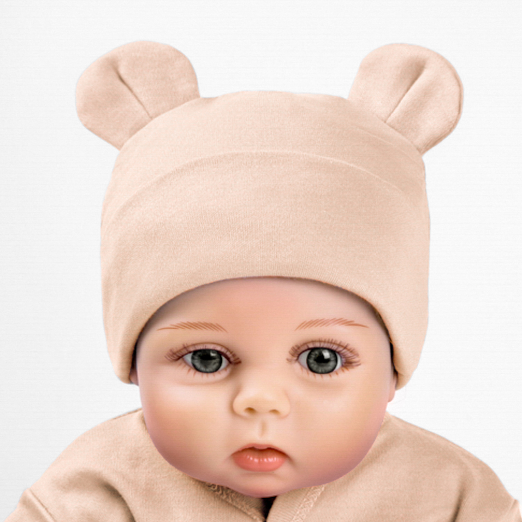 

Шапка детская Amarobaby AB-OD22-NE16Be1 03-42, бежевый, 42-44, Nature essence bear