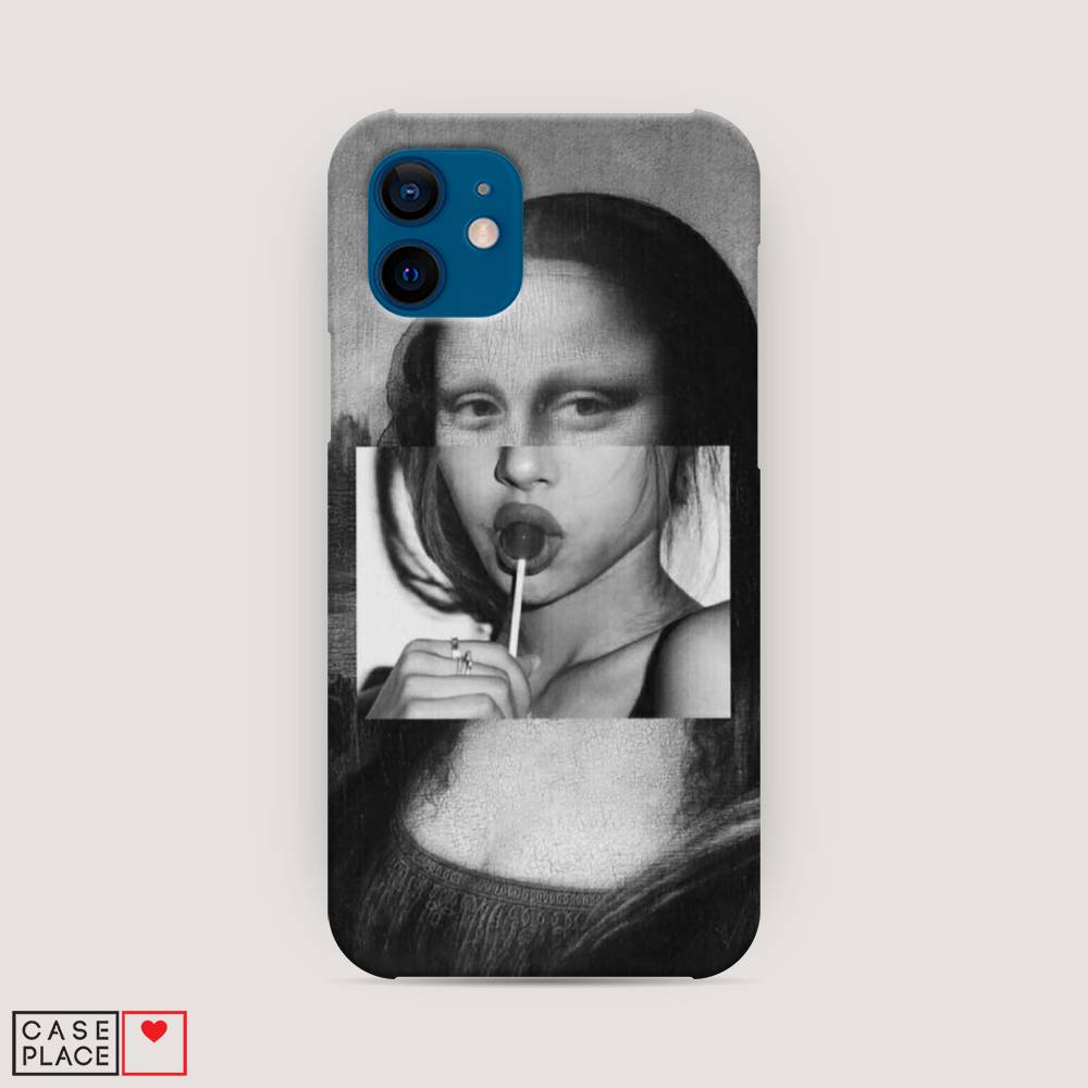 фото Пластиковый чехол "mona lisa sucking lollipop" на apple iphone 12 awog