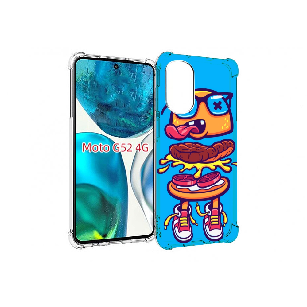 

Чехол MyPads Бургер с очками для Motorola Moto G82 / Moto G52, Прозрачный, Tocco