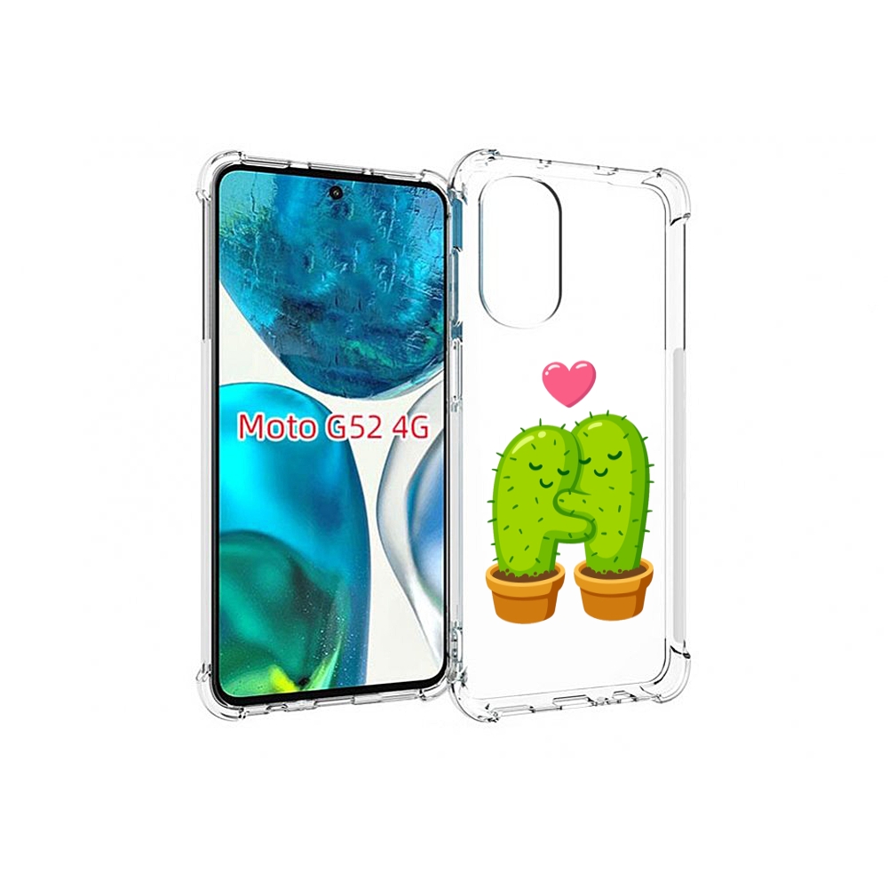 

Чехол MyPads Влюбленные-кактусы для Motorola Moto G82 / Moto G52, Прозрачный, Tocco