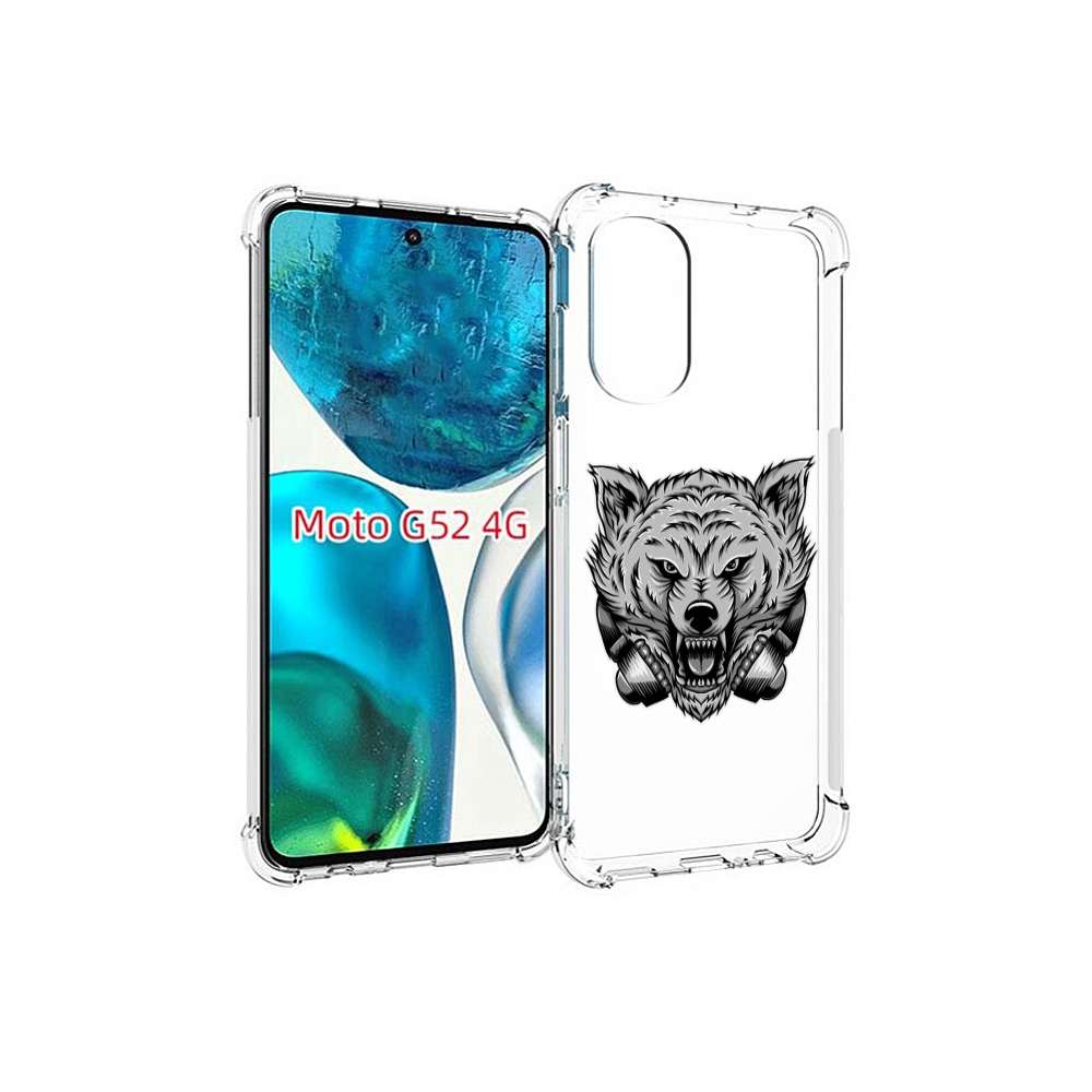 

Чехол MyPads Волк-в-наушниках мужской для Motorola Moto G82 / Moto G52, Прозрачный, Tocco