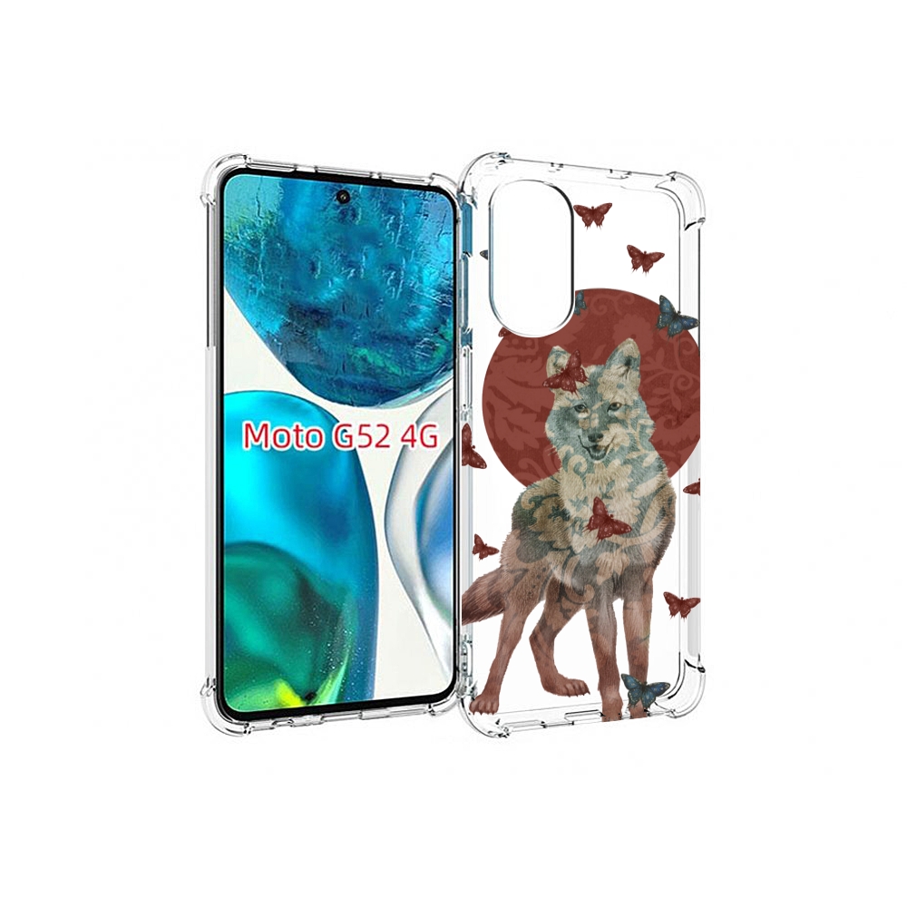 

Чехол MyPads Волчица с бабочками для Motorola Moto G82 / Moto G52, Прозрачный, Tocco