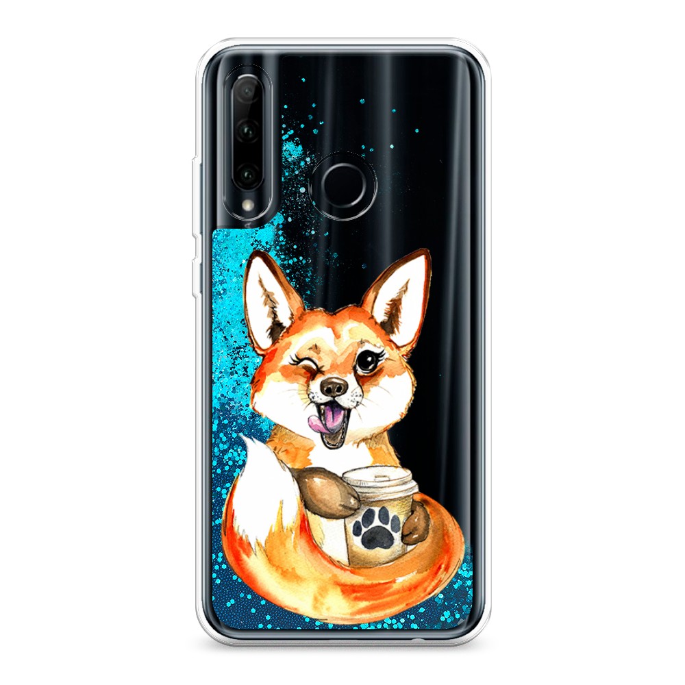 

Чехол Awog на Honor 10i/20 Lite 2019/20e/P Smart Plus 2019 "Подмигивающая лиса с кофе", Разноцветный, 68993-1