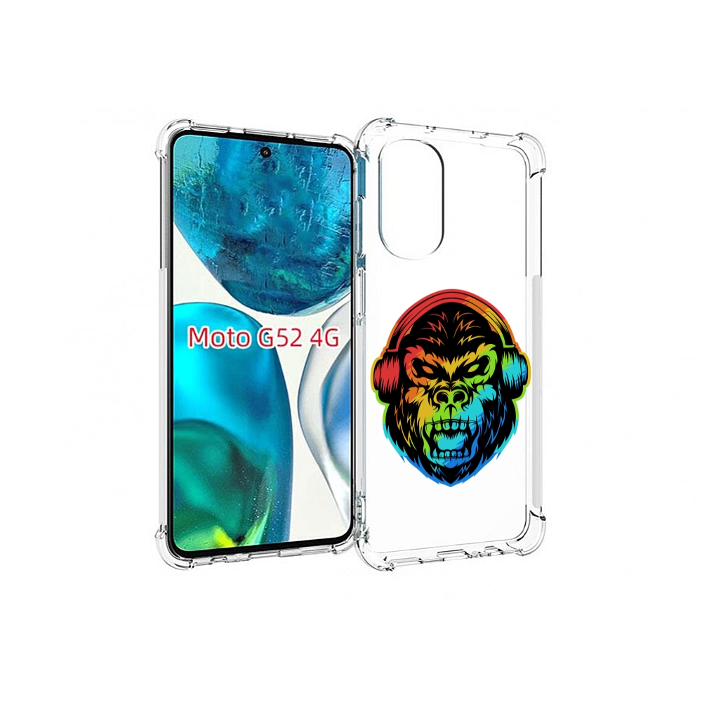 

Чехол MyPads Горилла-в-наушниках для Motorola Moto G82 / Moto G52, Прозрачный, Tocco