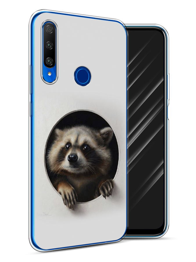 

Чехол Awog на Honor 9X Premium "Любопытный енот", Разноцветный, 610650-1
