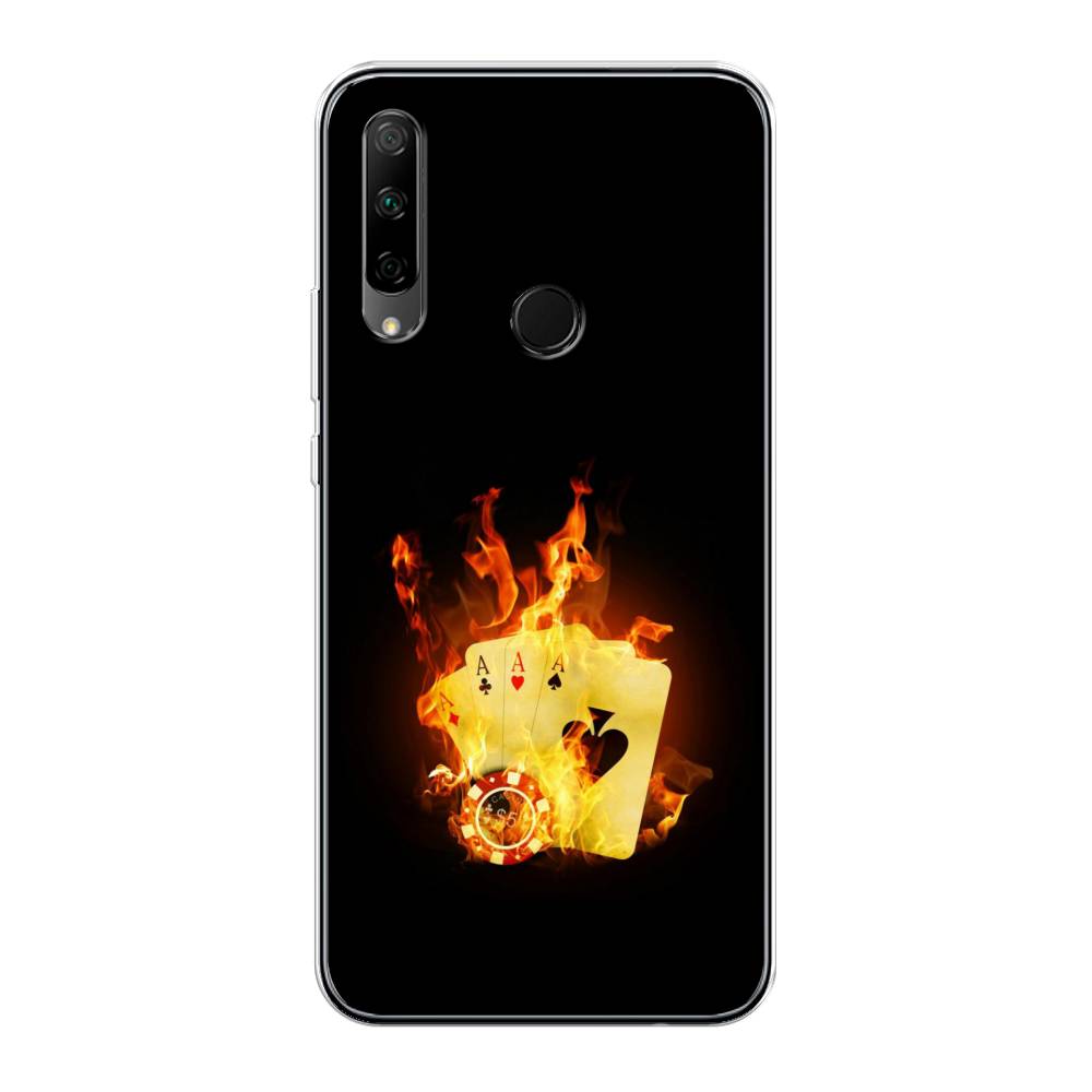 фото Чехол awog "горящие карты" для honor 9x premium