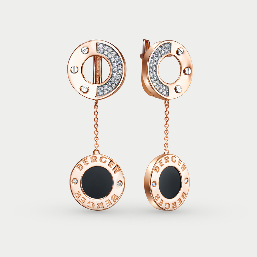 

Серьги из красного золота Berger 120296, фианит, 120296