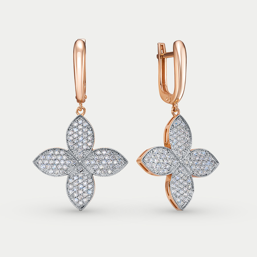 

Серьги из красного золота Berger 120106, фианит, 120106