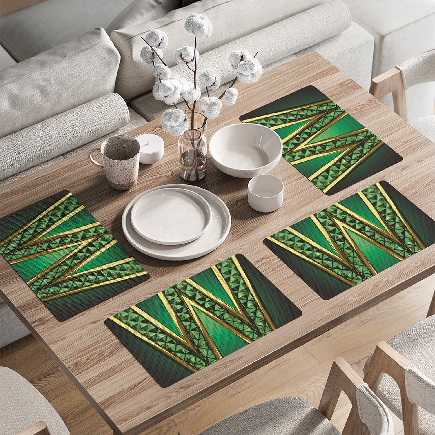 

Комплект салфеток JoyArty Буква в золотой оболочке для сервировки стола 46x30 см, 4шт, Зеленый, Буква в золотой оболочке