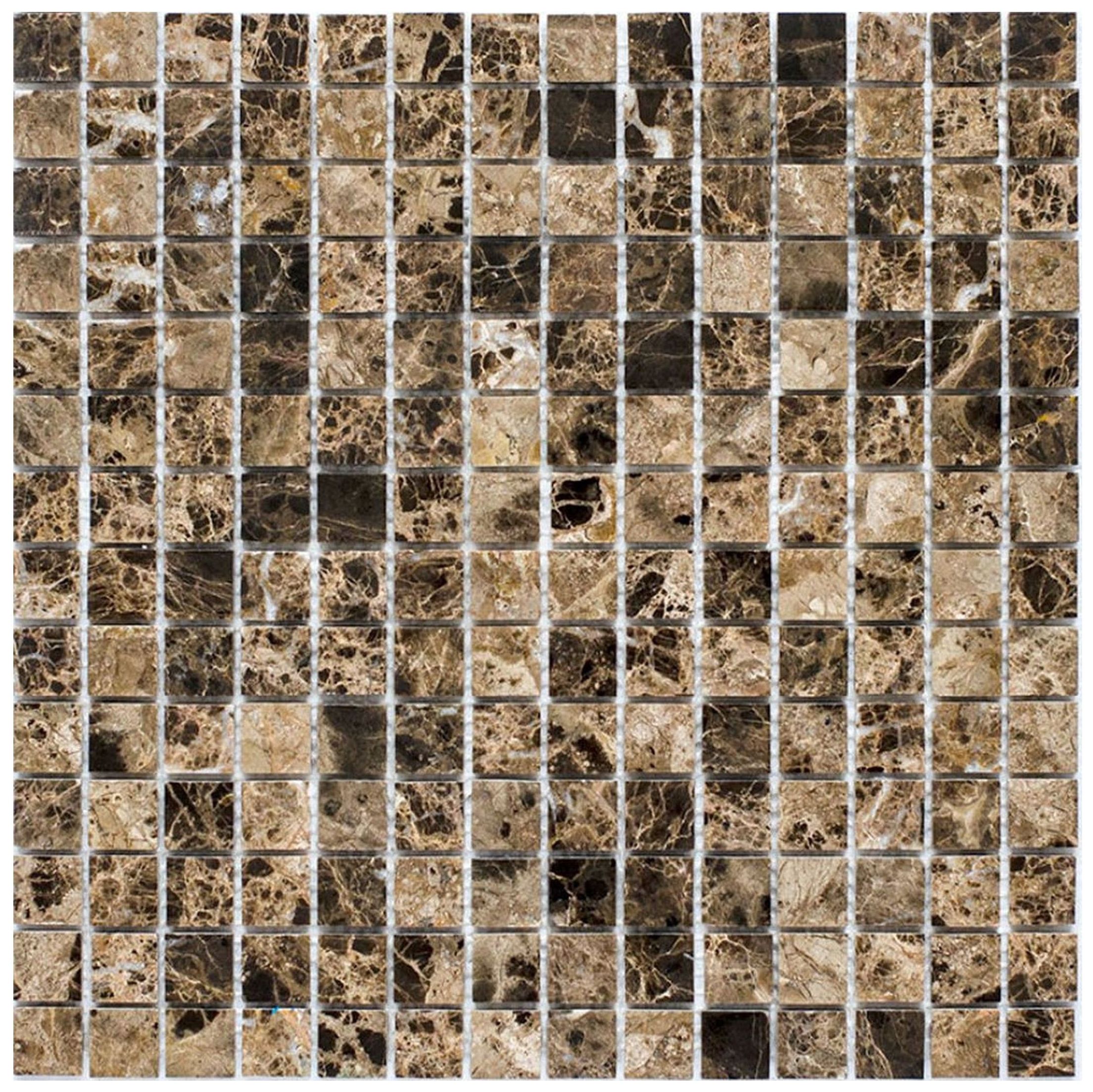 Мраморная мозаика StarMosaic Wild Stone темно-коричневая 30,5х30,5 см