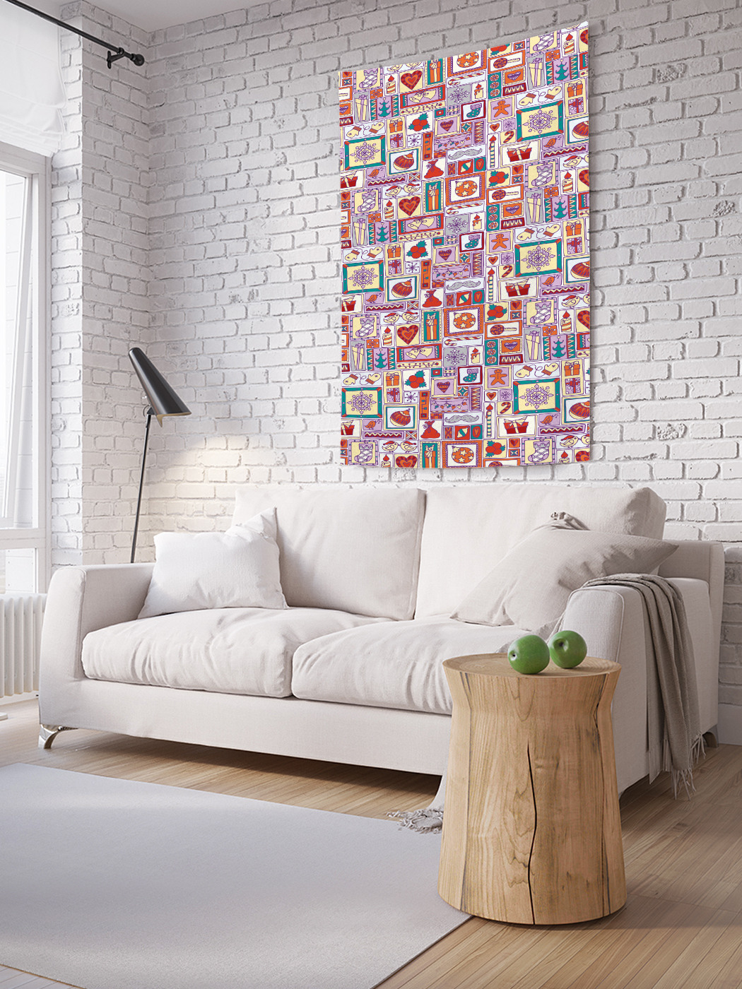 Вертикальное фотопанно на стену JoyArty Рождественские зарисовки 150x200 см