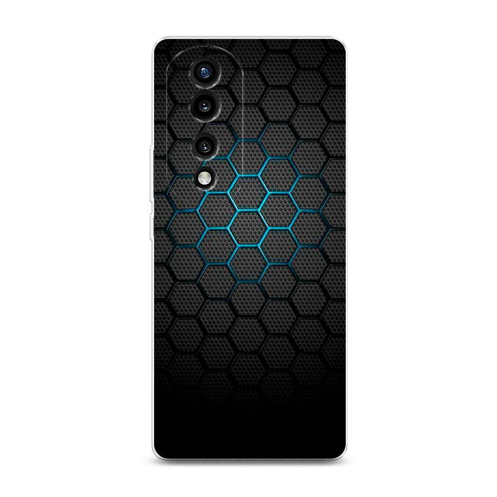 фото Силиконовый чехол "бирюзовые соты" на honor 70 pro awog